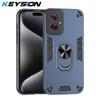 KEYSION Противоударный чехол для Motorola MOTO G55 5G Силиконовый + ПК-камера защитное кольцо подставка чехол для телефона MOTO G54 5G G64 G14