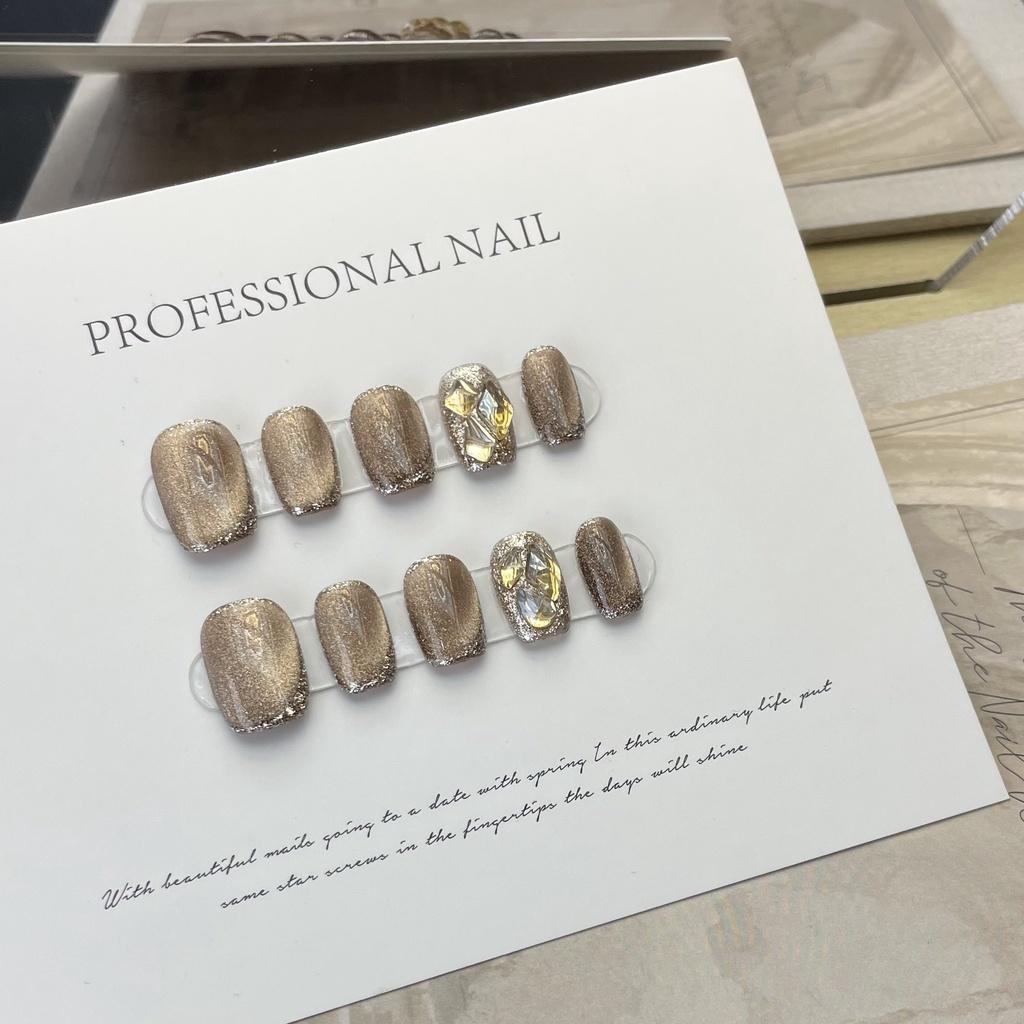 Искусственные ногти ручной работы для фототерапии, лонжерон, кошачий глаз, вспышка, съемная броня для студентов, беременных женщин
