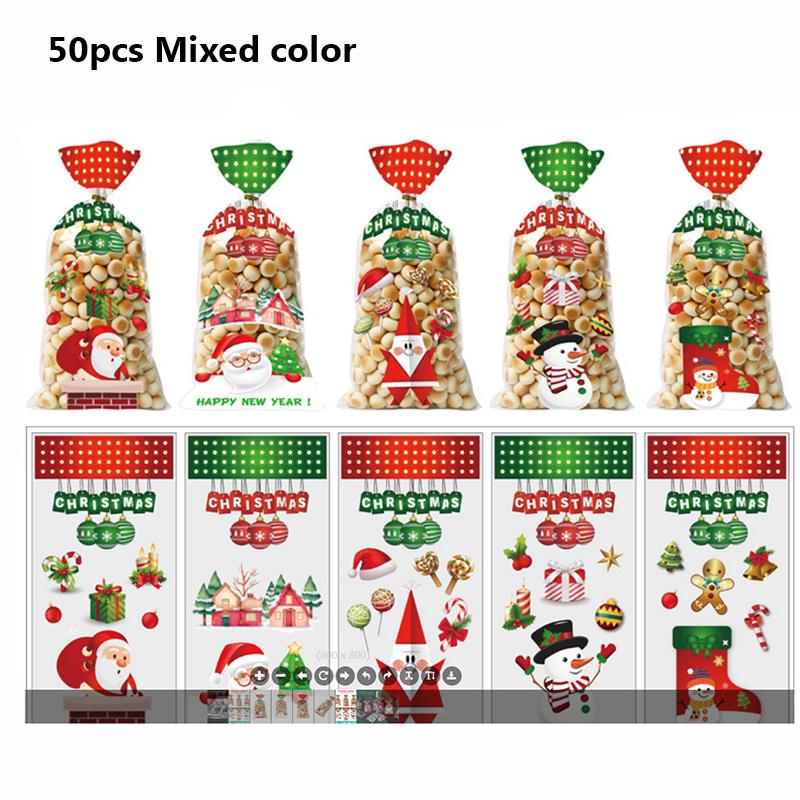 Веселый рождественский набор Санта-Клауса Подарочный мешок для печенья Рождественская домашняя вечеринка Форма для печенья Рождество Новый год DIY Украшения Наклейки