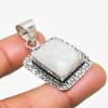 Rainbow Moonstone Gemstone Handmade 925 Silver Plated Jewelry Pendant 1.51"