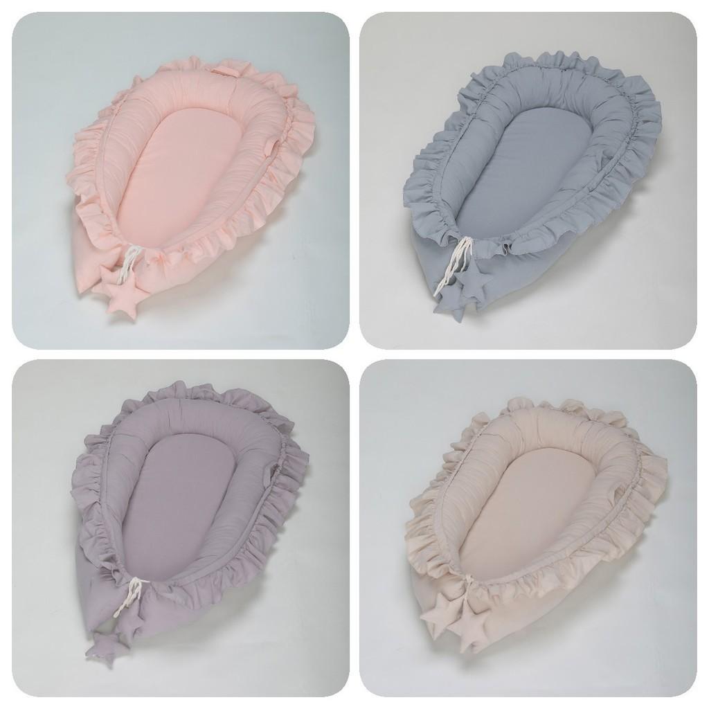 Мягкое хлопковое кружево Детское гнездышко Портативное кресло-лежак для новорожденных Подушка Розовый Бежевый Серый Бирюзовый
