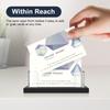2Pcs Acrylic Business Card Holder 1 Slot Transparent Name Card Stand with Widened Base Office Name Card Organizer for Desktop