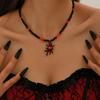 Millet Bead Necklace Goth Dark Wind Halloween Ornament Pumpkin Cat Spider Collarbone Chain Female