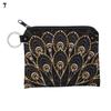 Boho Change Small Coin Purse Mini Wallet Coin Bag Flower Print Pouch Waterproof With Zipper Exquisite Present For Women Girls