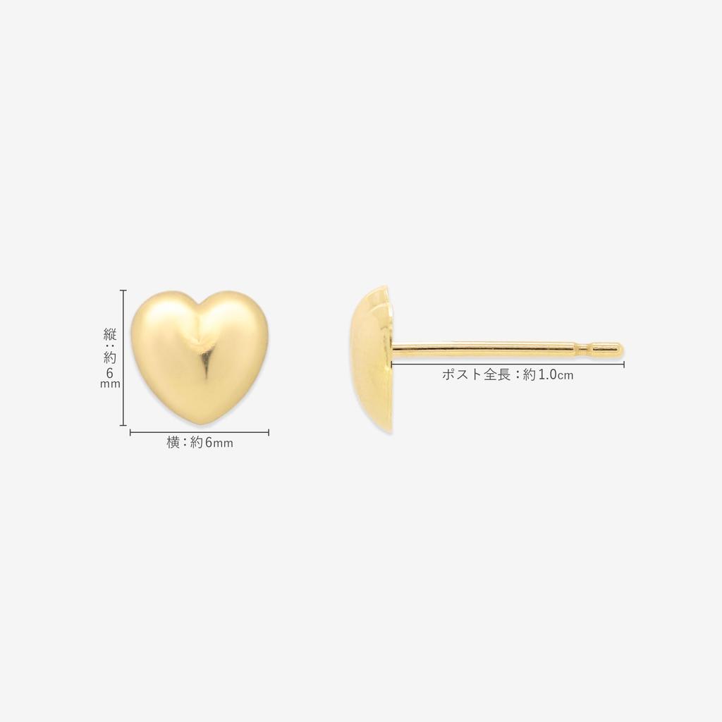 ESTELLE [Official] Women's 10K Yellow Gold Heart Motif Earrings 0202-3252-0019-0000