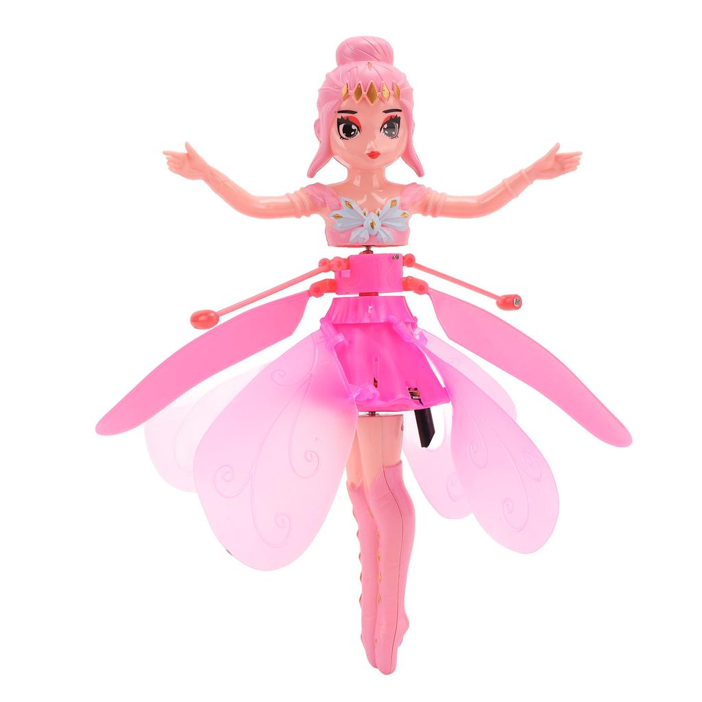 Летающие Девочки Игрушки Интеллектуальная Индукция Автоматическая Защита от Отключения Питания Летающие Куклы для Начинающих Детей Розовый