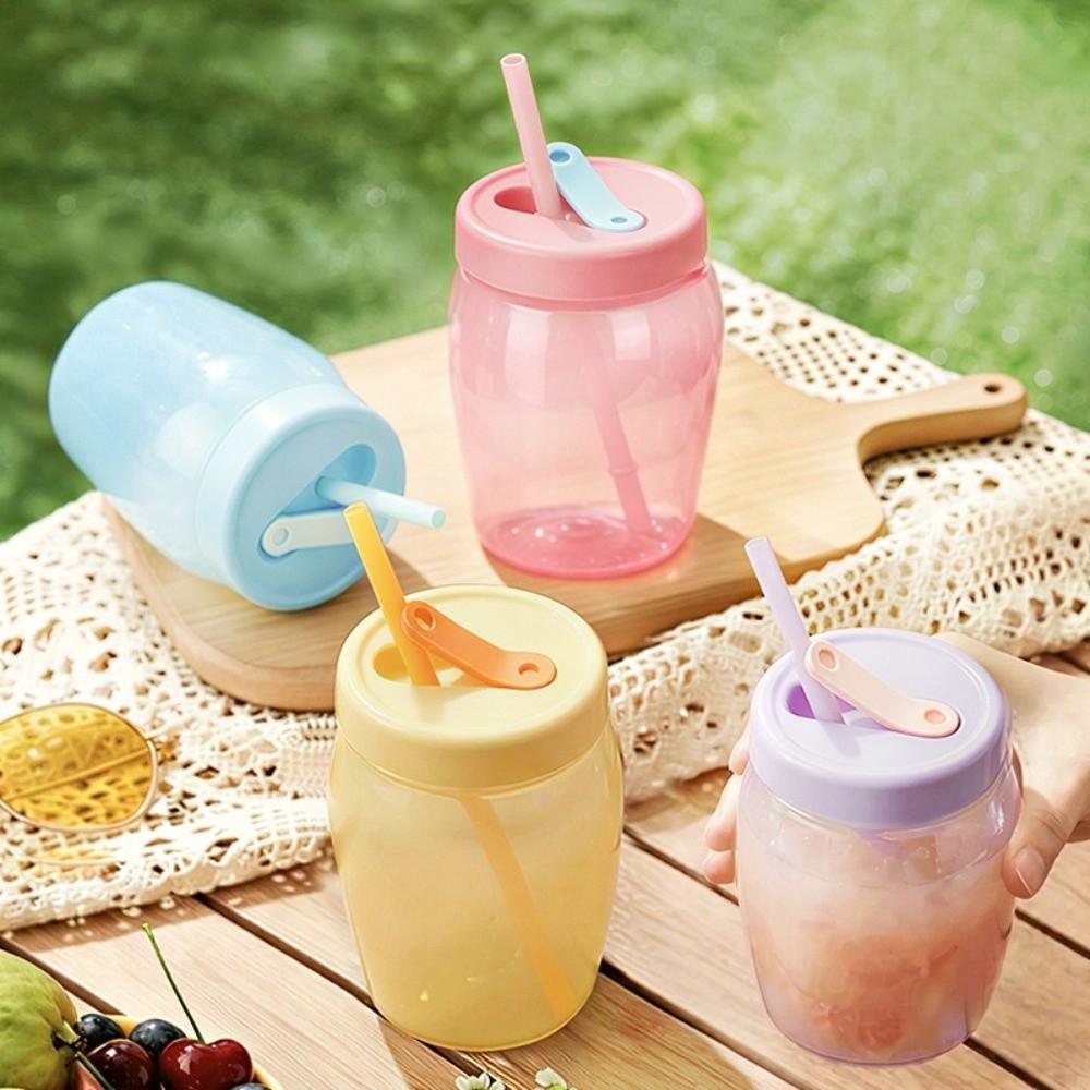 with Straw Sippy Tumbler 550ml Double Drinking Cup Durable Water Bottle Cold & Hot Drinks