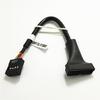 15cm Black PC Cable Adapter Internal 9-Pin Female USB 2.0 to19-Pin Male USB 3.0