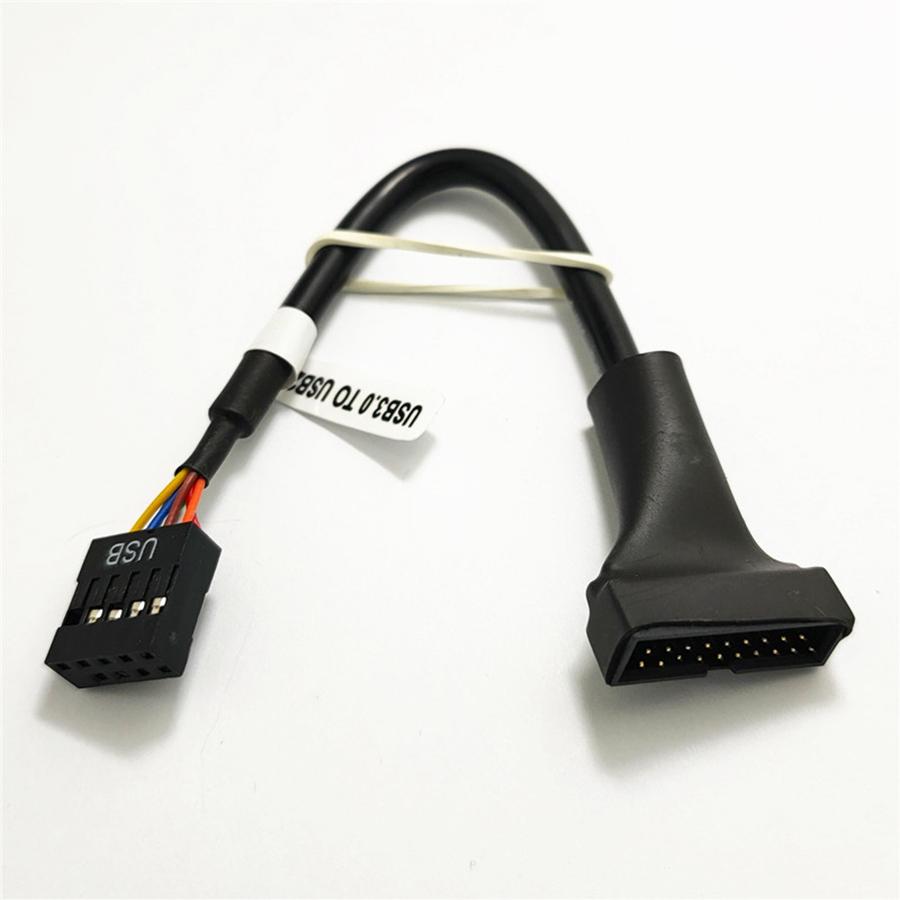 15cm Black PC Cable Adapter Internal 9-Pin Female USB 2.0 to19-Pin Male USB 3.0