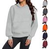 Женские худи модные оверсайз с капюшоном флисовые толстовки повседневные пуловеры с длинным рукавом зимняя одежда