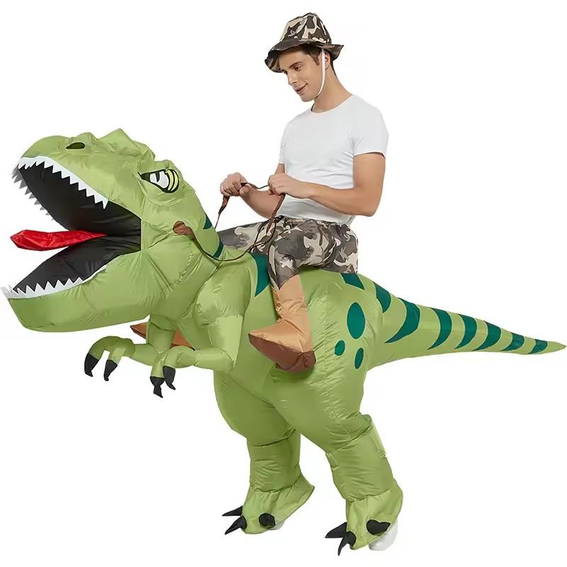 1 шт. Хэллоуин Взрослые Надувной Костюм Динозавра T-Rex Косплей Смешные Надувные Костюмы Карнавал Рождество Тематическая Вечеринка