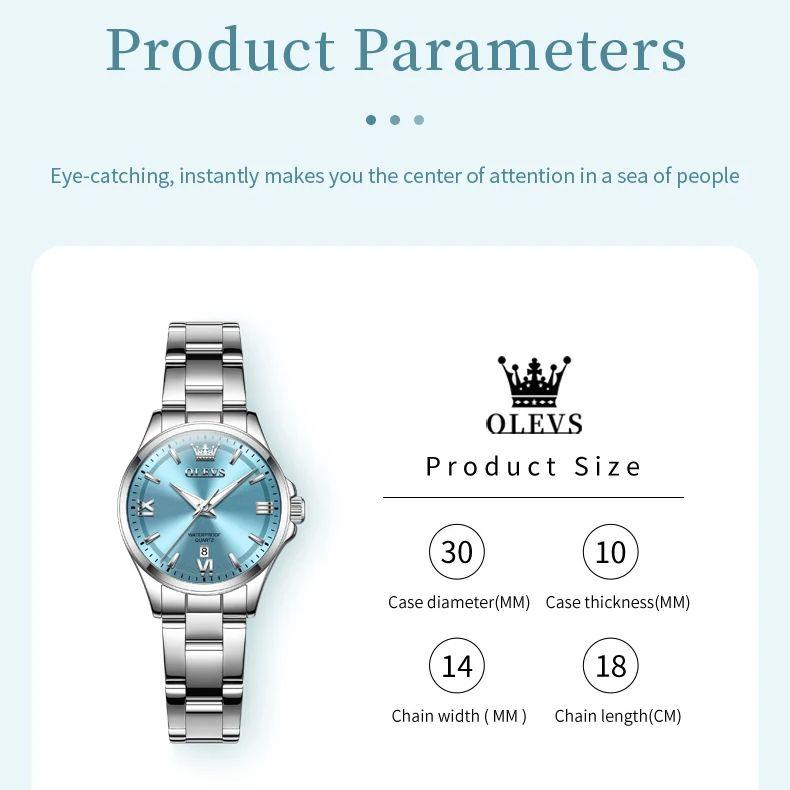 OLEVS 3668 Women Watch Fashion Business Quartz Watch Roman Scale Stainless Steel Waterproof Luminous Watch Elegant Women Watch