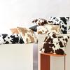 Double-Sided Literary Cow Pattern Plush Pillow Cover