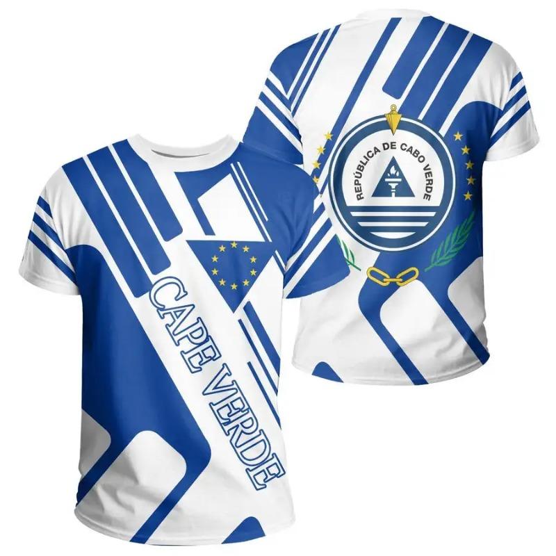 Cape Verde National Flag Emblem T-shirt Cap Vert Caboverde Men Women T Shirt Green Bandana Vert Oversized Celebration Tees