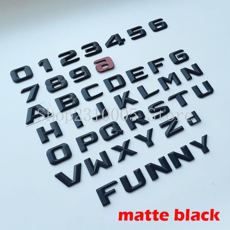 swpzb8 DIY 3D Sharp Letters Numbers Full Alphabat Nameplate Logo Trunk Badge Sticker I Love Any Cars Black Chrome