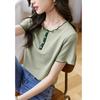 Summer Short Work Summer Summer A8177 [FEISEDY] Women's T-Shirt, Sleeve, Wear, Comfortable, Thin, Tops, Casual, Summer, Cute, Clothes,