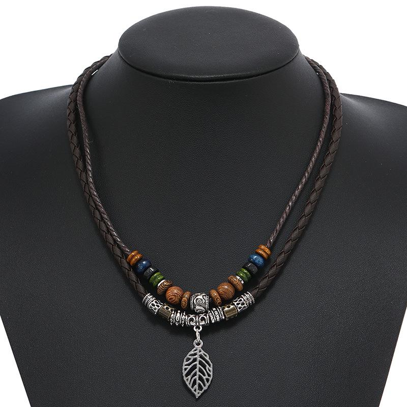 Богемное Ретро-ожерелье-свитер Mori-kei из Деревянных Бусин, Многослойное