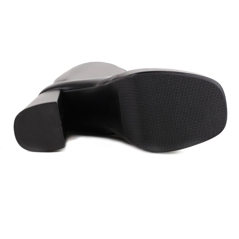 Женские сапоги на высоком каблуке осень и зима новые водонепроницаемые толстые каблуки однотонные средние сапоги универсальные сапоги большого размера