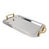 Stainless Steel Serving Tray Exquisite Elegant Mirror Surface Golden Carrying Handle 304 Stainless Steel Dinner Plates