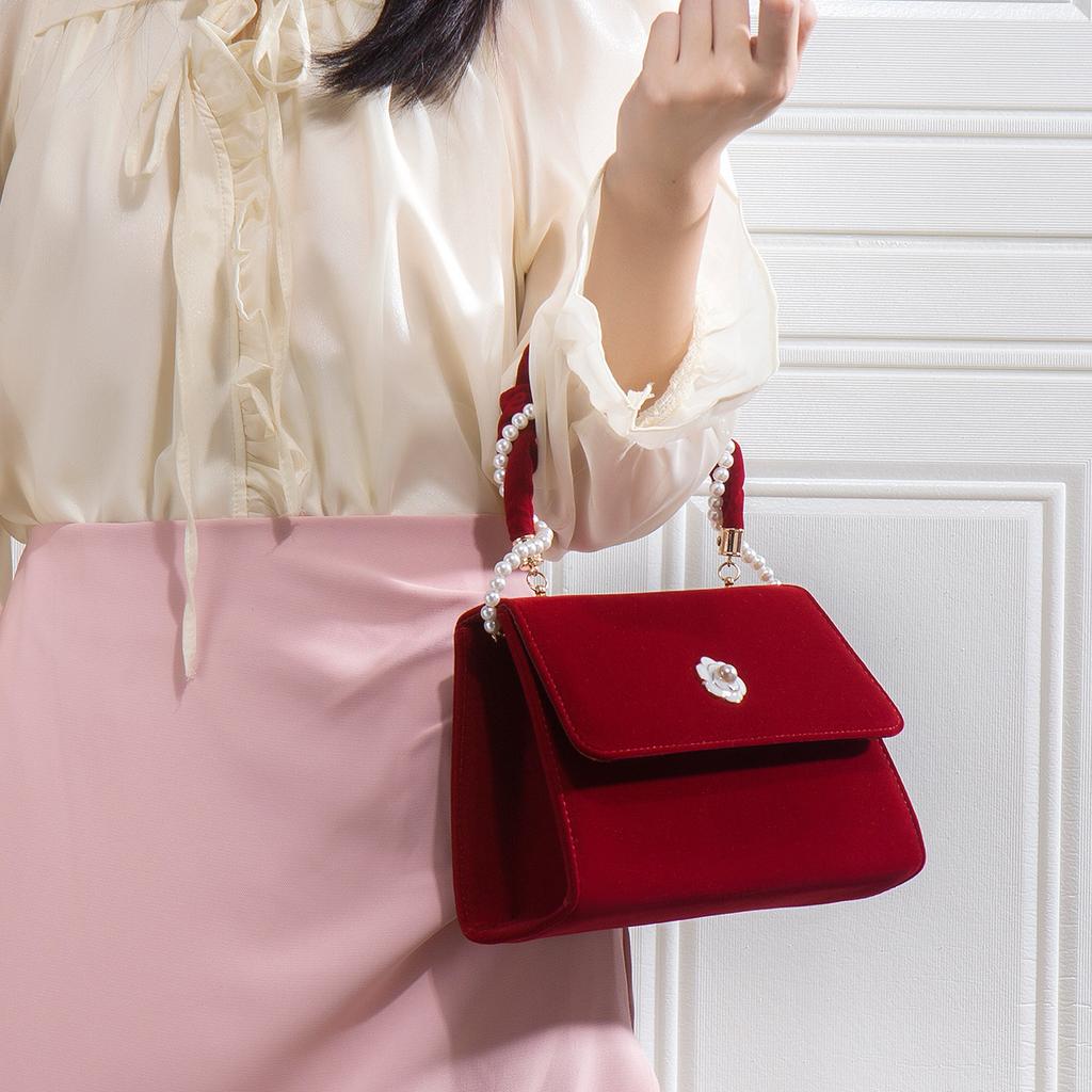 Women's bag 2024 new model red niche wedding bag New Year gift high-end crossbody handbag bridal bag