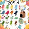 8-32Set Adopt A Dinosaur Party Favors Mini Dinosaur Stuffed Animals With Sticker Adoption Card for Birthday Party Favors Gift