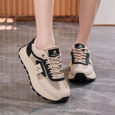 Сетчатые туфли для папы, женские летние, на толстой подошве, нескользящие, универсальные, повседневные, дышащие, повседневные кроссовки