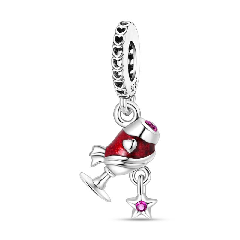 Серебряная сумка 925 пробы, камера, туфли, подходит для браслетов, женская мода, подарки для изготовления украшений своими руками