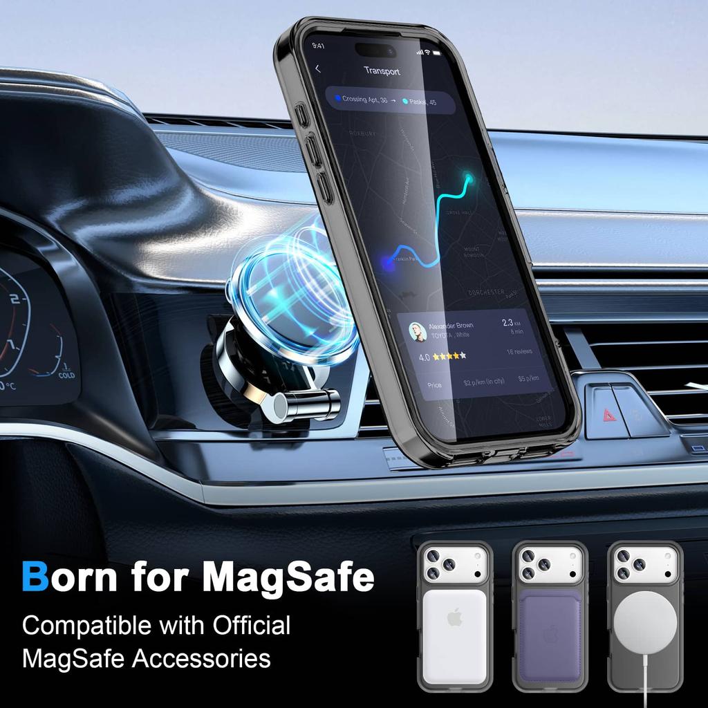 Для iPhone 17 Pro Max Чехол iPhone Air Матовый, Встроенная Защитная Пленка для Экрана из ПЭТ, Кольцо-Подставка, Двухслойный Ударопрочный Чехол для Всего Корпуса