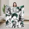 My Hero Academia Deku Izuku Knitted Blanket Coral Fleece Plush  Super Warm Throw Blankets for Airplane Travel Bed Rug