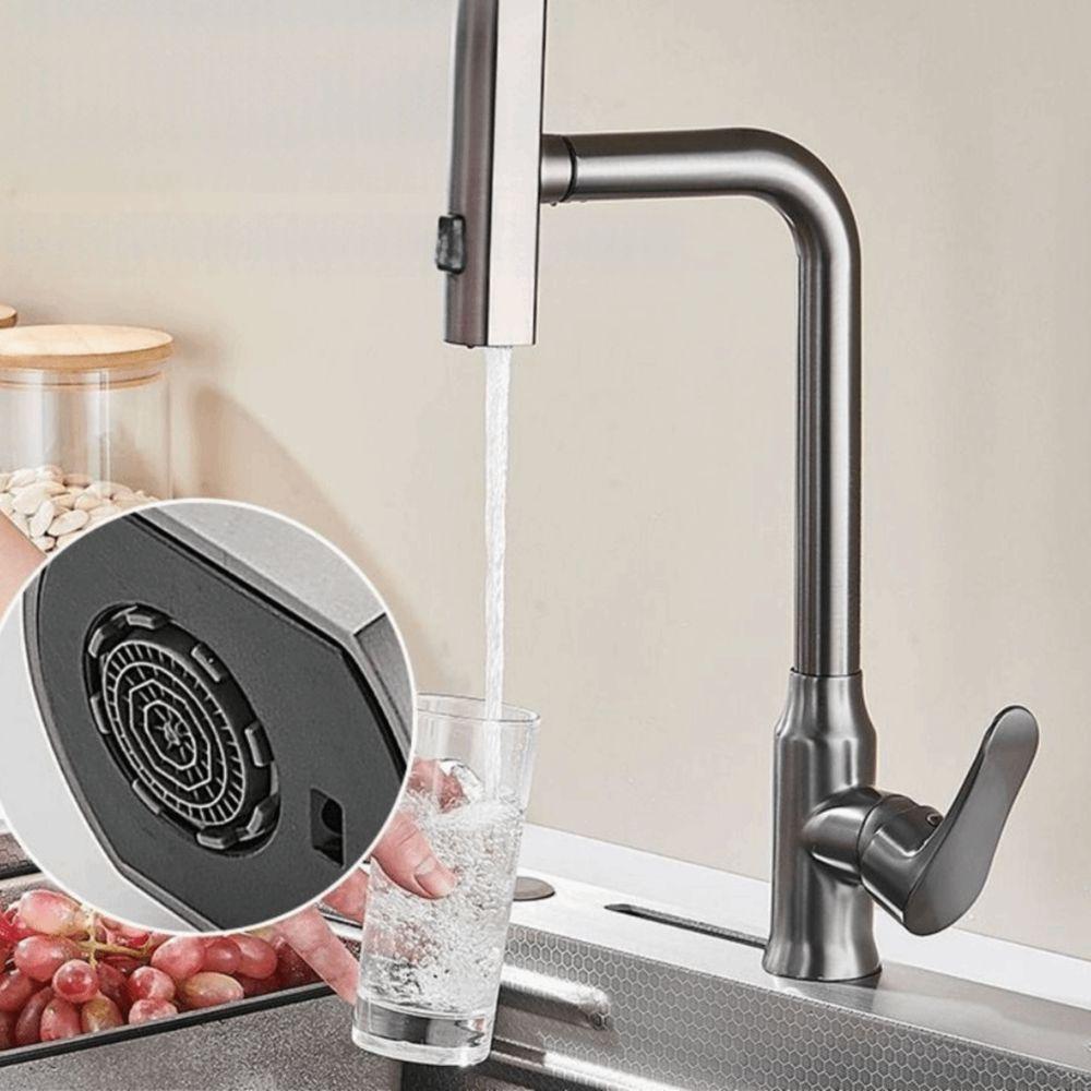 Hot Cold Single Hole 4 Modes Waterfall Faucet Sink Splash-proof Faucet Bathroom