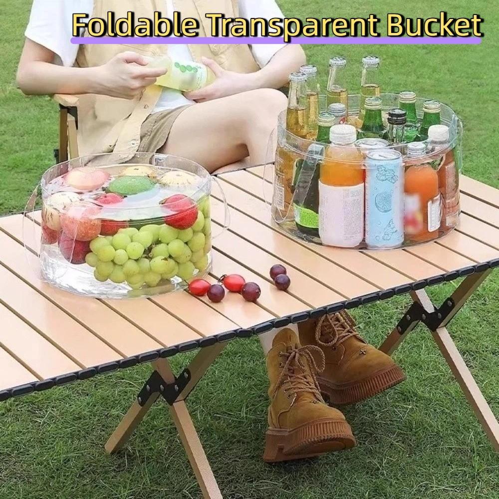 6.8L/12L Foldable Transparent Bucket Portable Camping Bucket  Water Splashing Festival