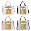 Канвасная сумка через плечо Pokemon с принтом в виде мультяшного Пикачу, модная портативная сумка для путешествий, покупок, хранения, большая вместимость