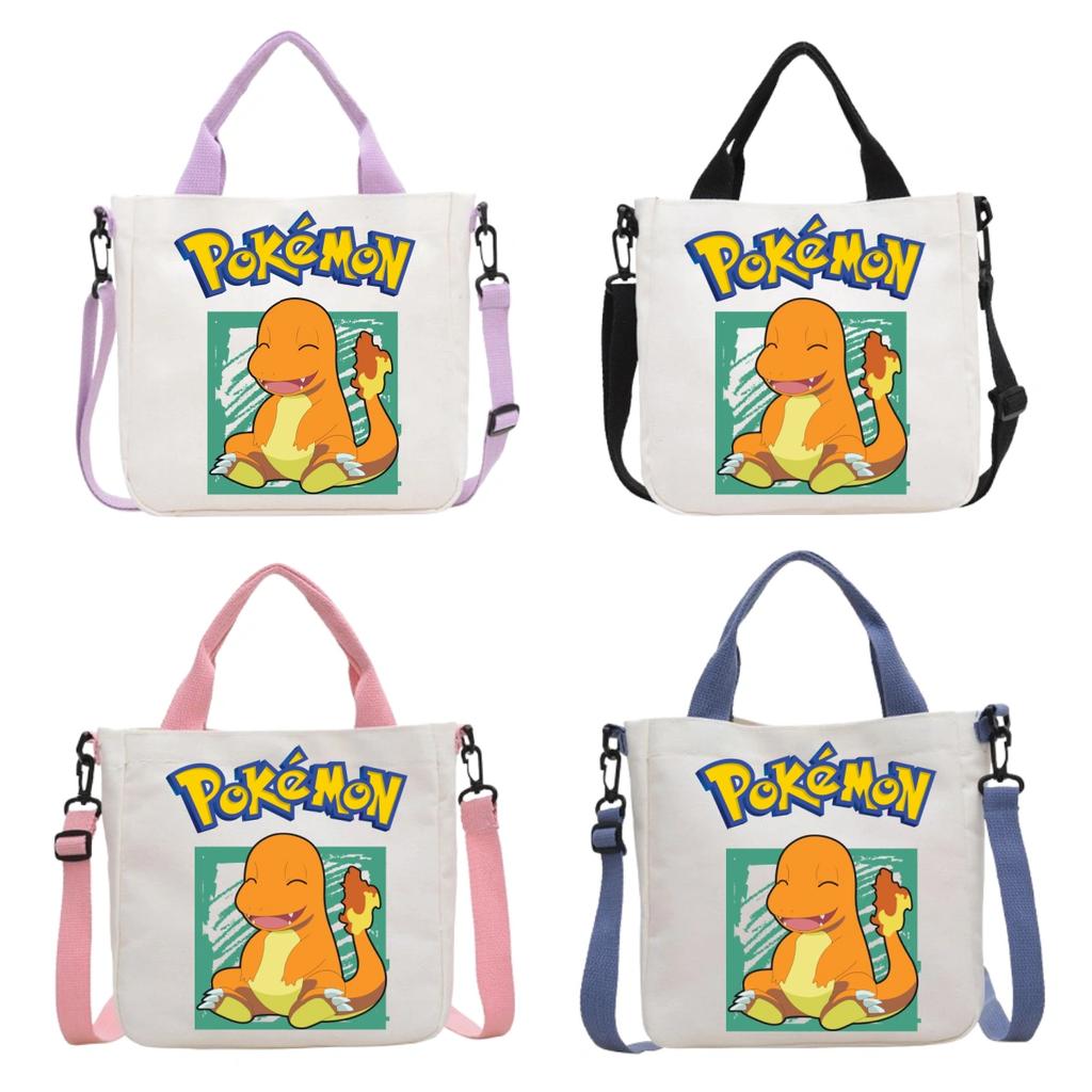 Канвасная сумка через плечо Pokemon с принтом в виде мультяшного Пикачу, модная портативная сумка для путешествий, покупок, хранения, большая вместимость
