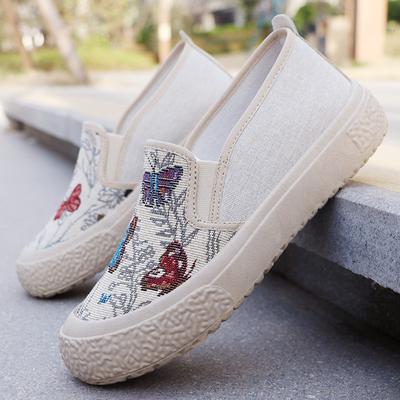 2024 Весна Новые Туфли Lefu Холщовые Женские Туфли Ленивые Мужские Толстые Подошвы Рыбацкие Холщовые Туфли Женские