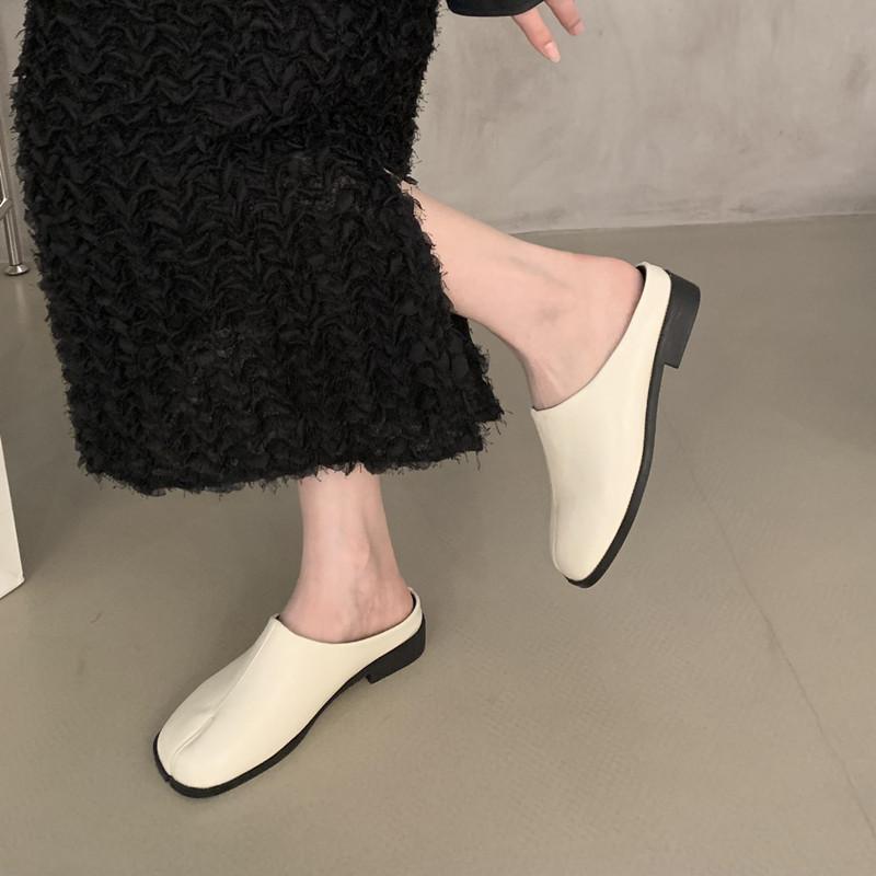 Мода Bailamos Женские тапочки с раздельным пальцем, круглым носком, неглубокие, ленивые лодочки, мюли с ремешком на пятке, обувь таби ниндзя, слипоны, мягкие лоферы, женские