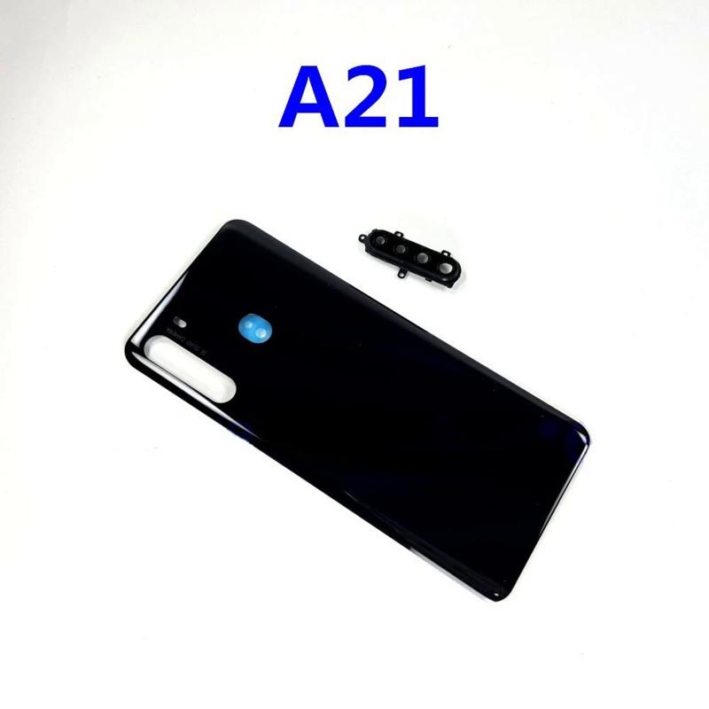 Задняя крышка для Samsung Galaxy A21 A215 SM-A215 Корпус задний Крышка аккумулятора Средняя рамка Запчасти для ремонта