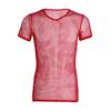 Mens Blouses Mesh Fishnet Short Sleeve Sheer Tank Top T-shirt Vest Tee