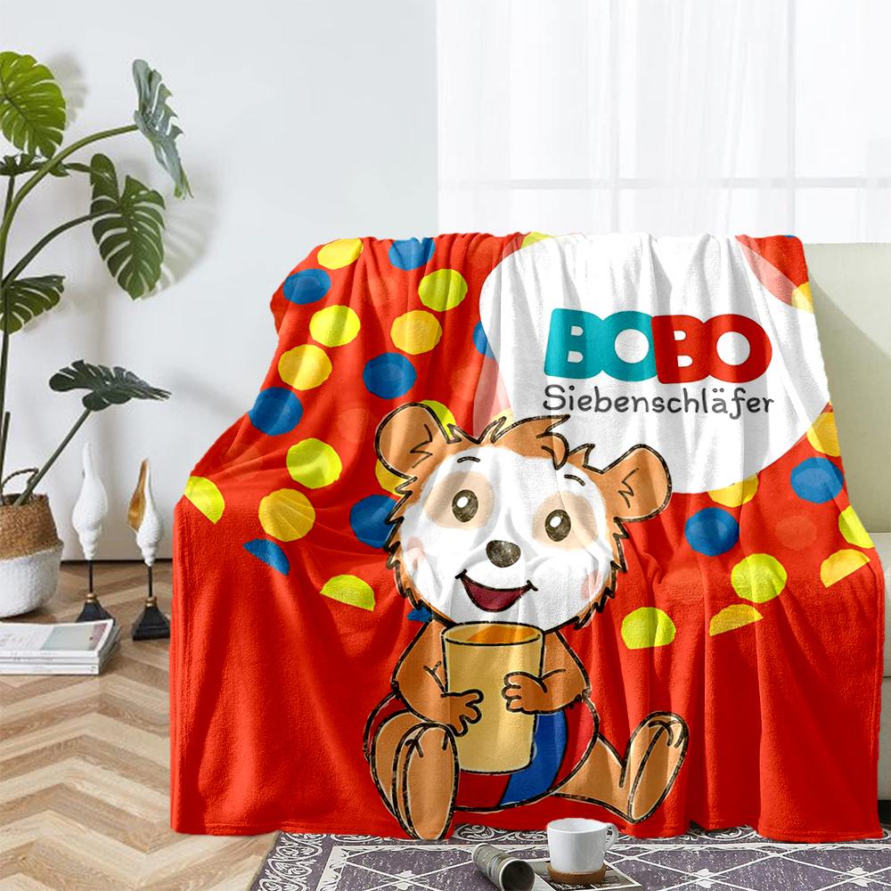 Bobo Theme Printed Blanket - Perfect for Couch, Bed, Travel & Outdoor Use | Machine Washable, Cozy & Durable.