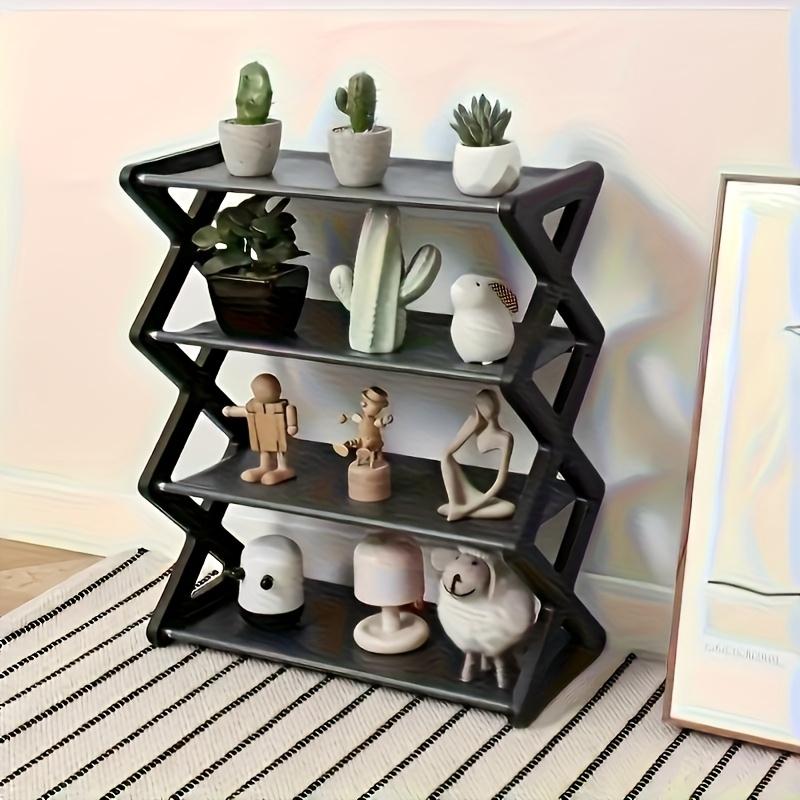 4 Tier Foldable Shoe Rack Space Saving Free Standing Shoe Storage Organizer for Closet Hallway