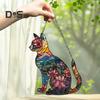 Colorful Cat Window Hanging Decoration Front Door Wall Hanging Acrylic Kitten Animal Ornament Pendant Christmas Festival Gift