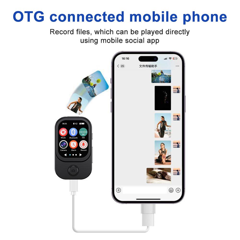 MP3-плеер Bluetooth 5.4 Walkman Hi-Fi звук MP3-плеер Камера Спортивный Walkman с FM-радио Записью Сделать снимок