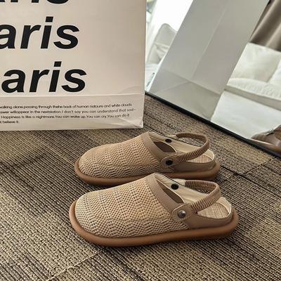 2024 модные хиты продаж, летние новые сандалии с сетчатым носком, женские сандалии с мягкой подошвой и плоским дном, полые, большого размера, двухразовые сандалии