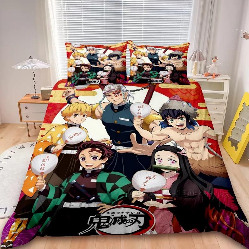 Пододеяльник Demon Slaye 3D Изысканный Муичиро Токито Аниме Цифровая печать Постельное белье Одеяло Кровать Молодежь Домашний декор Подарок для мальчиков