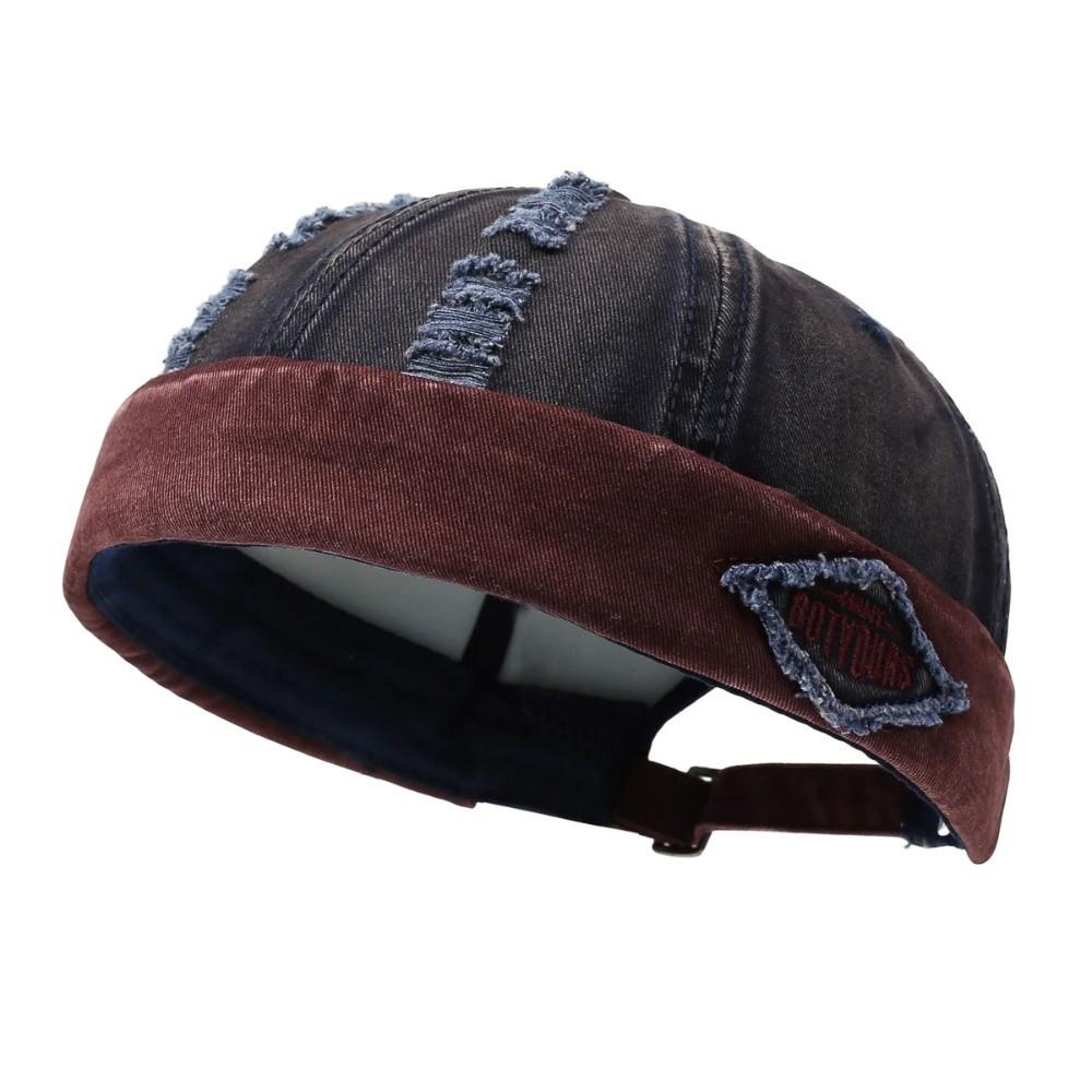 Broken Hole Melon Skin Hat Streetwear Skullcap Casual Hip Hop Cap Outdoor