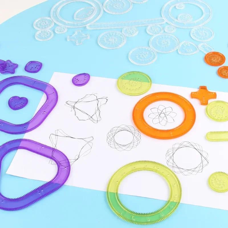 Забавный набор для рисования по спирографу с interlocking шестернями и колесами, креативная развивающая игрушка для детей, аксессуары для рисования