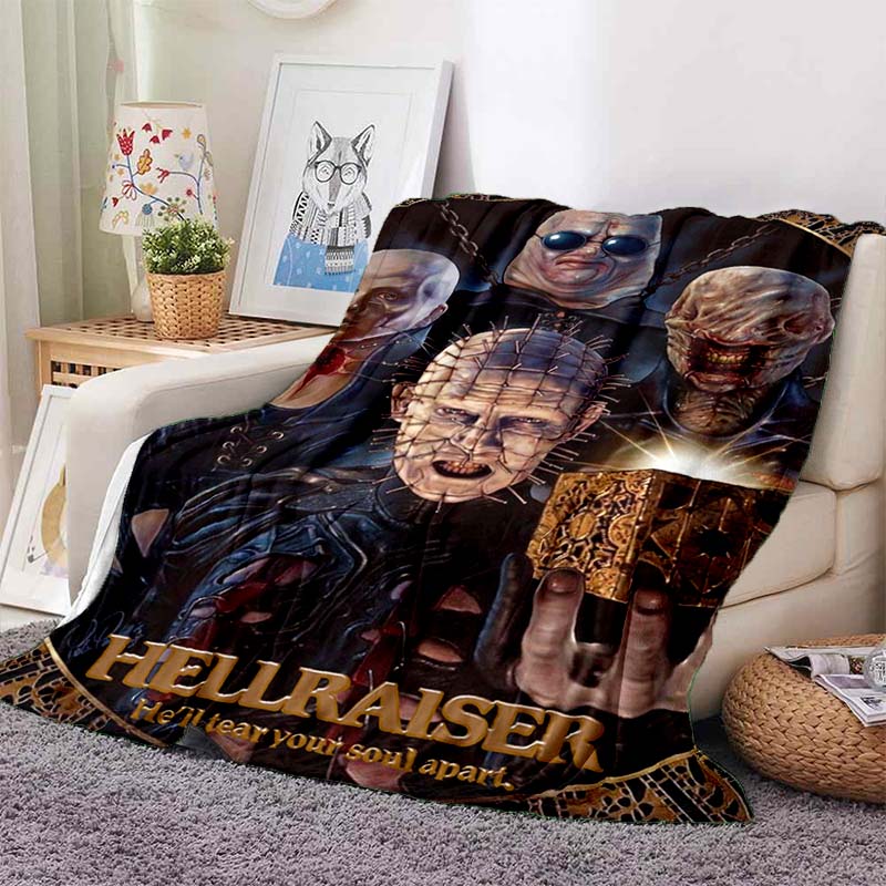 Hellraiser Horror Movie Character Flannel Blanket Ultra Soft Warm Throw For Couch Bedroom Living Room Indoor Home Decor Gift
