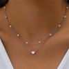 European and American Pearl Love Necklace Versatile Pearl Multi-layer Pendant Collarbone Chain For Women