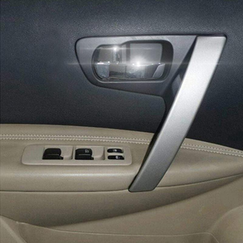 Для Nissan QASHQAI J10 2008-2015 2 шт. Основание ручки двери автомобиля Внутренняя ручка Серебряная крышка Интерьер