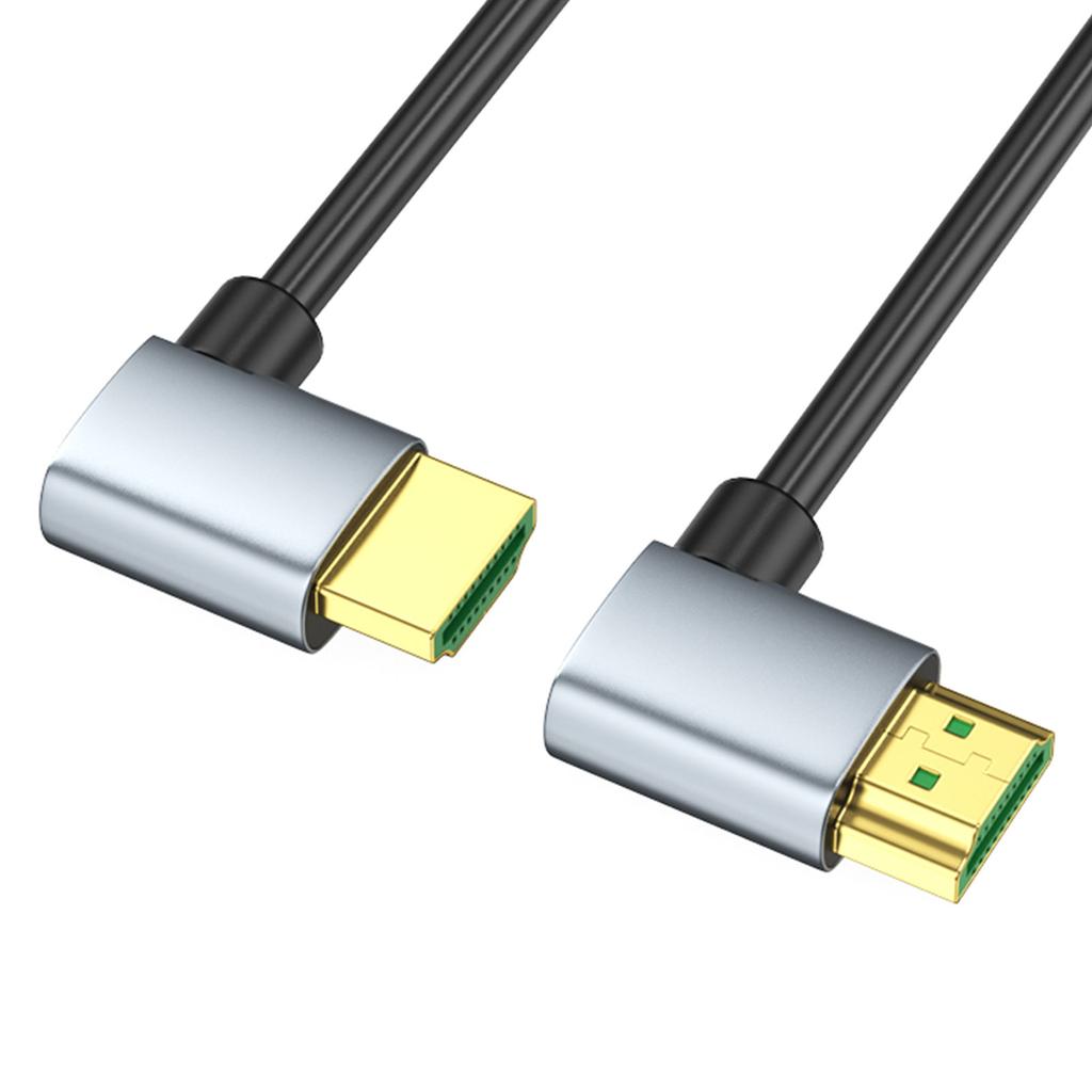 HDMI2.1 8K 60Hz Video Cord with 90 Degree Elbow Optional for Projector Monitor TV Aluminum Shell For Long Time Use