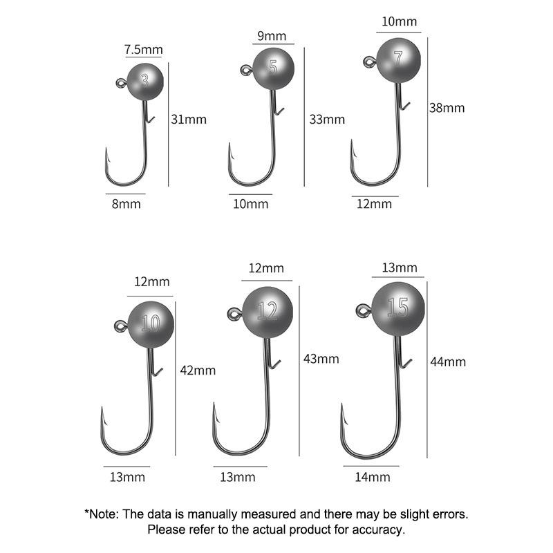 Палисандровые Джиг-головки Рыболовный Крючок Длинное Ушко Широкий Зазор 5Г 7Г 10Г 14Г Неокрашенные Шарик Острые Джиг-головки Для Форели Окуня Рыболовные Снасти